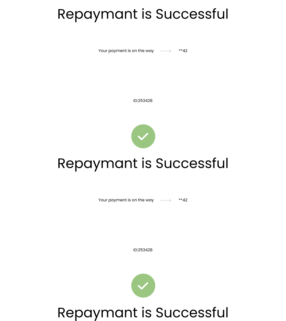 Graphic of multiple block showing successful repayments